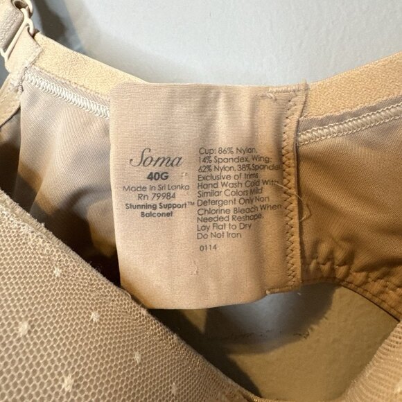 Soma 40G Stunning Support Balconet Bra Beige Floral Lace - Picture 4 of 4